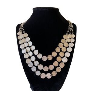 New York & Company Silver Layered Coin Necklace